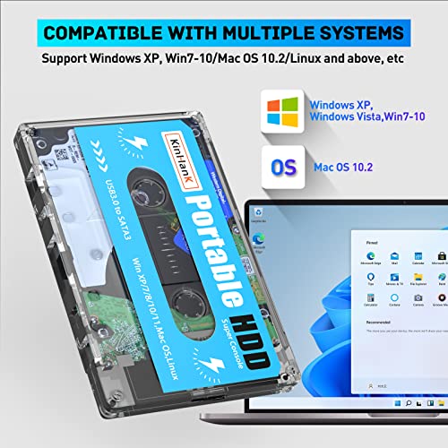 Kinhank 500G Portable External Game Hard Drive, Built-in 111000+ Games, Batocera 33 System S630