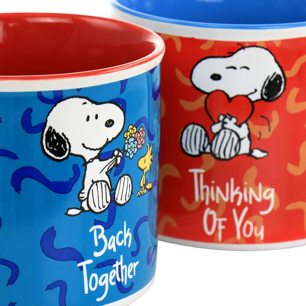 Gibson Peanuts Snoopy Songs 4-Piece 21oz Stoneware Mug Set K835