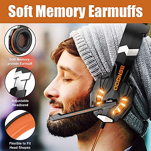 BENGOO G9000 Stereo Gaming Headset for PS4 PC Xbox One PS5, Noise Cancelling Over Ear with Mic U80966