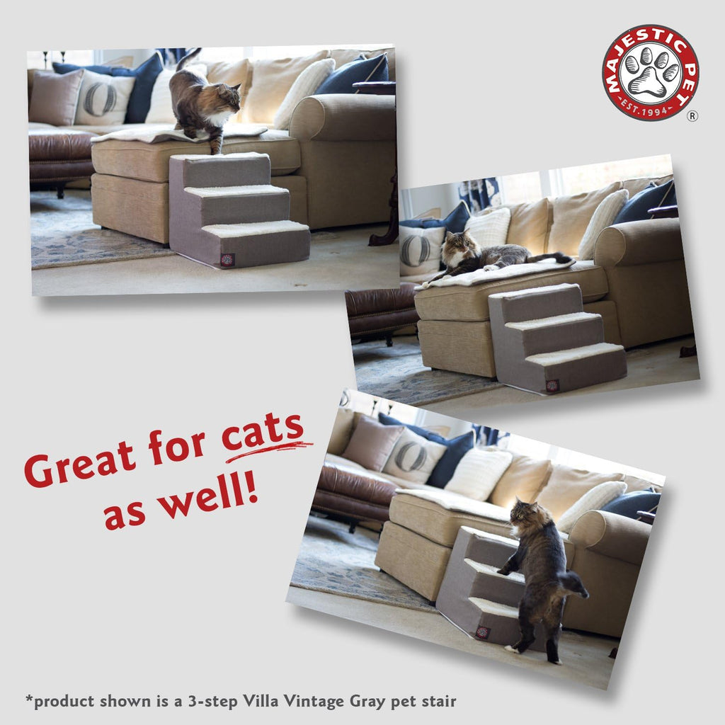 Majestic Pet Portable Pet Stairs for Dogs & Cats, Soft Sherpa Steps, Indoor Only, 250 lbs N206645