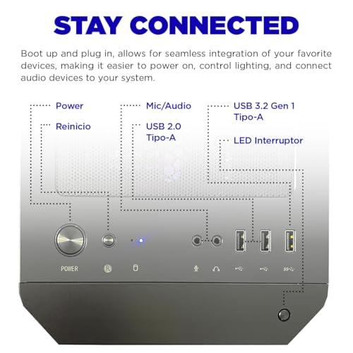 NSXGAMING Nova Desktop Gaming Computer, AMD Ryzen 5 5600G, 16GB DDR4, 512GB SSD N7906
