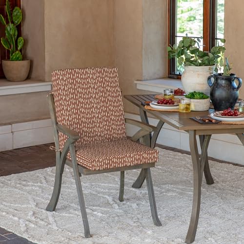 Arden Outdoor Dining Chair Cushion, 20 x 20, Rain-Proof, Peacock Blue Green Texture J4105