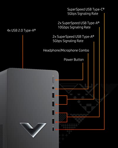 HP Victus 15L Gaming Desktop PC, AMD Ryzen 3, 8GB RAM, 256GB SSD, Windows 11 Home Y482