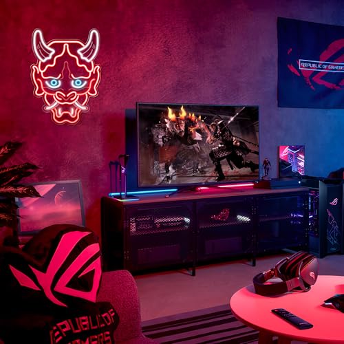 Kavaas Gaming Neon Sign Mushroom Wall Decor for Game Room, Red K6405