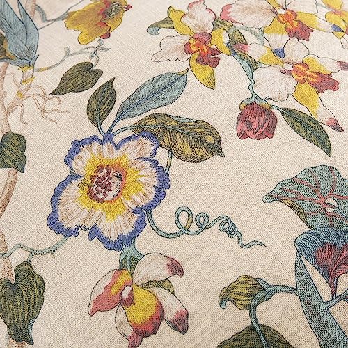 Outdoor Dining Chair Cushions Set of 4, 44x21x4.5 Inch, Khaki Floral Y7959