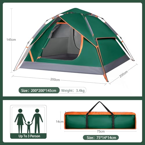 2 Person Pop Up Dome Camping Tent Waterproof Portable I82533