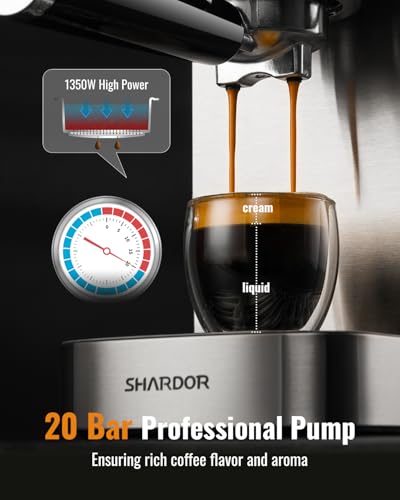 SHARDOR Espresso Machine 20 Bar with Milk Frother and Touchscreen L16417
