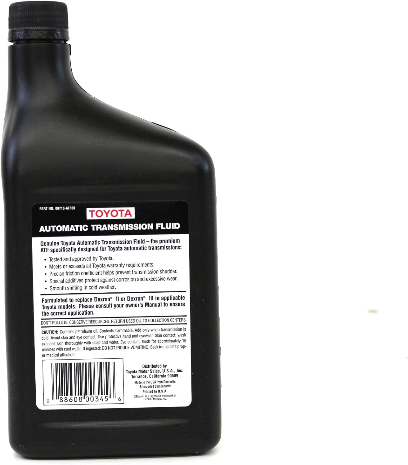 Toyota Genuine Fluid 00718ATF00 Dexron III Transmission Fluid 1 Quart H8106