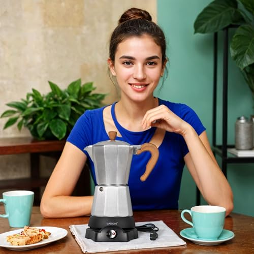 Cuban Coffee Maker 6-Cup Electric Espresso Moka Pot with Detachable Base N992