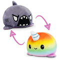TeeTurtle - The Original Reversible Narwhal Plushie - Cute Sensory Fidget Stuffed Animals That Show Your Mood - Pink + Blue Narwhal