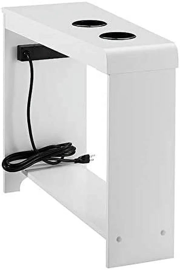 End Table with Charging Station for Living Room, USB Ports & Outlets Y492
