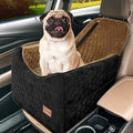 Dog Car Seat for Small Medium Dogs, Memory Foam Dog Booster Seat, Elevated Pet Car Seat for Dogs up to 35 lbs, Travel Safety Car Seat with Washable Removable Cover, Storage Pockets (Gray)