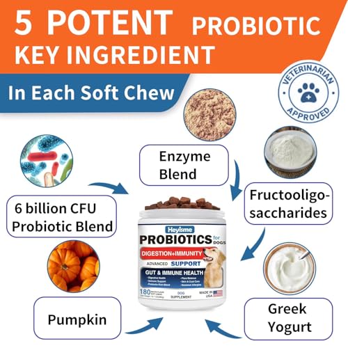 Probiotics for Dogs with Digestive Enzymes - Bacon Flavored Chews U869