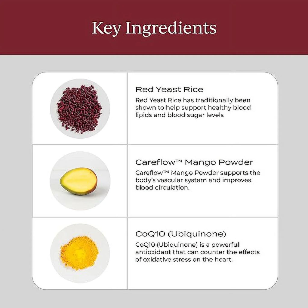 CYMBIOTIKA Heart Health Supplement with CoQ10, Red Yeast Rice & Inositol, 30 Pack Y4706