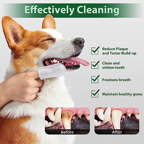 LANBEIDE Pet Teeth Cleaning Wipes for Dogs & Cats, 60 Counts K47012