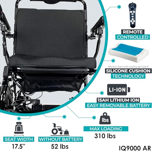 Majestic IQ-9000 Foldable Lightweight Electric Wheelchair for Adults P59443