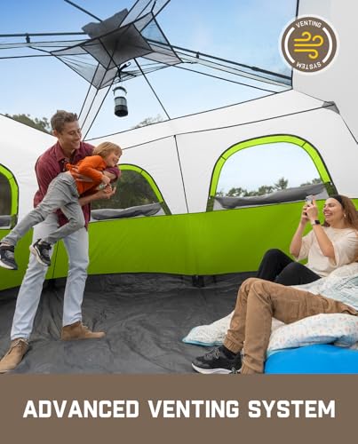 Fanttik Outdoor Camping Tent 4/6/8/10 Person Instant Cabin with Rainfly & Carry Bag G367