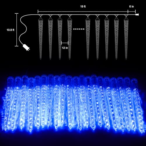 Brightown Christmas Meteor Shower Lights Outdoor 30ft 720 LED Waterproof Blue T277924