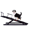 Adjustable Pet Ramp for All Dogs and Cats, 48" Long with Safety Side Rails - for Couch or Bed with Paw Non Slip Traction Mat & Steps, Adjustable Height - Sturdy, Dog Training Manual (Black)