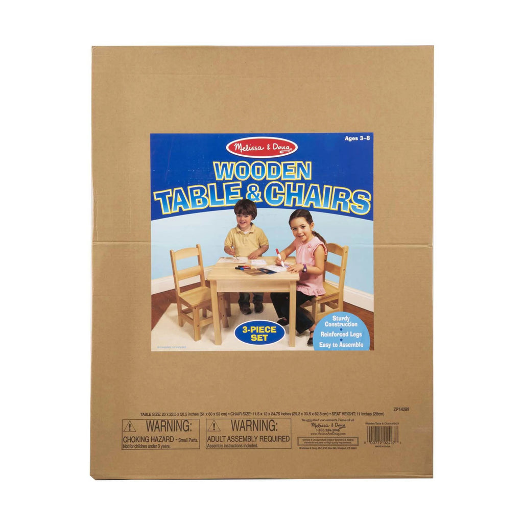 Melissa & Doug Solid Wood Table and 2 Chairs Set J690422