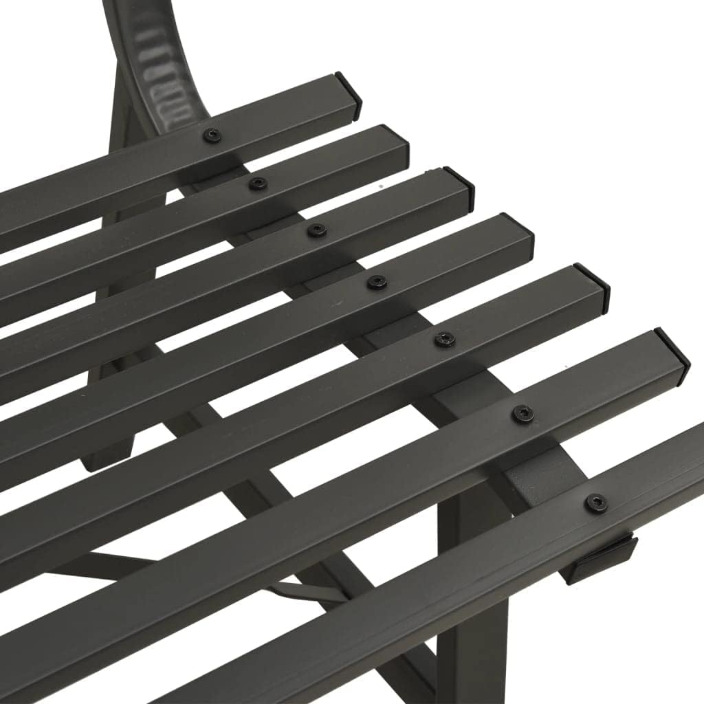 Outdoor 2-Seater Metal Patio Bench, Black Steel Q141018