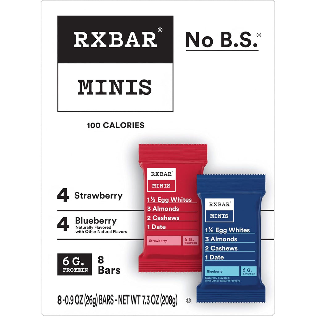 RXBAR Minis Protein Bars, Gluten Free Variety Pack, 7.3oz Box (8 Bars) N50287