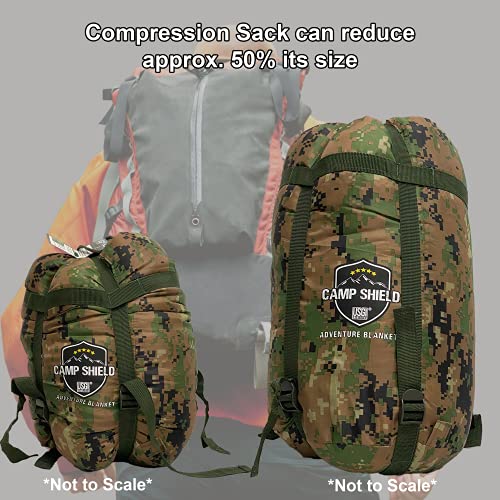 USGI Industries Camp-Shield Adventure Blanket Water Resistant Lightweight with Compression Sack Arctic Blue R751440