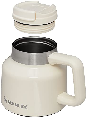 Stanley Admiral's Mug 20 oz Insulated Stainless Steel Coffee Cup with Flip Lid, Cream Gloss E926463