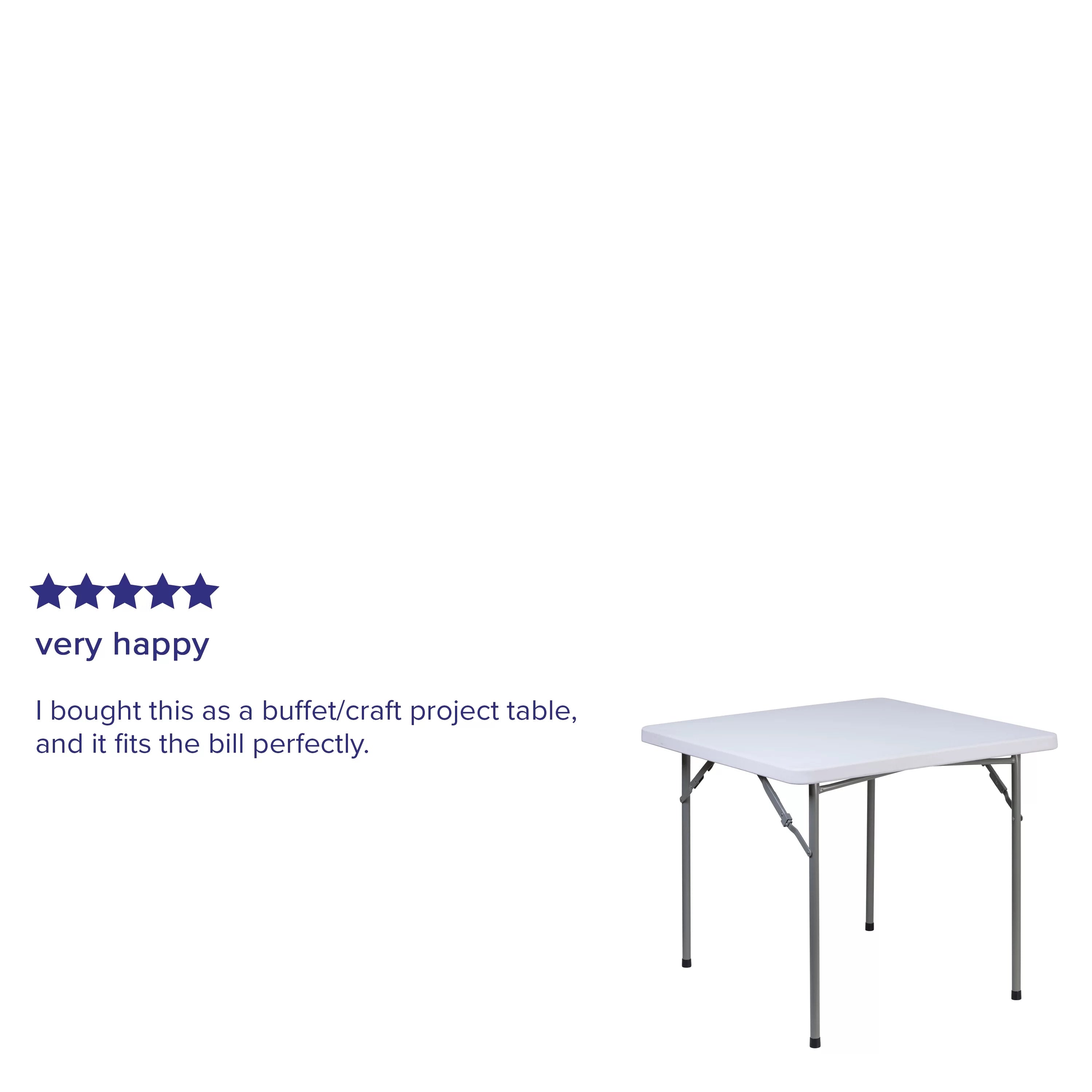 Flash Furniture 2.81-Foot Square Granite White Plastic Folding Table Q26144