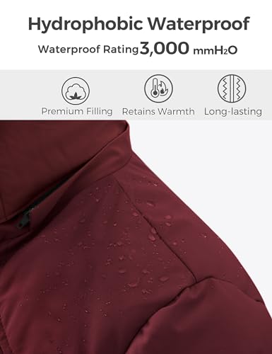 WANTDO Women's Long Quilted Puffer Jacket with Faux Fur Hood L57625