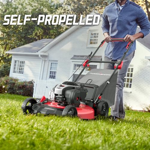 PowerSmart Self Propelled Gas Lawn Mower, 21-Inch Steel Deck A17138
