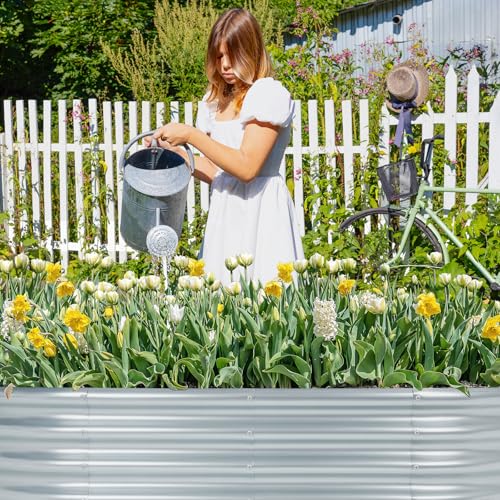 LINEX Galvanized Raised Garden Bed 4x2x1 ft Metal Planter Box T46320