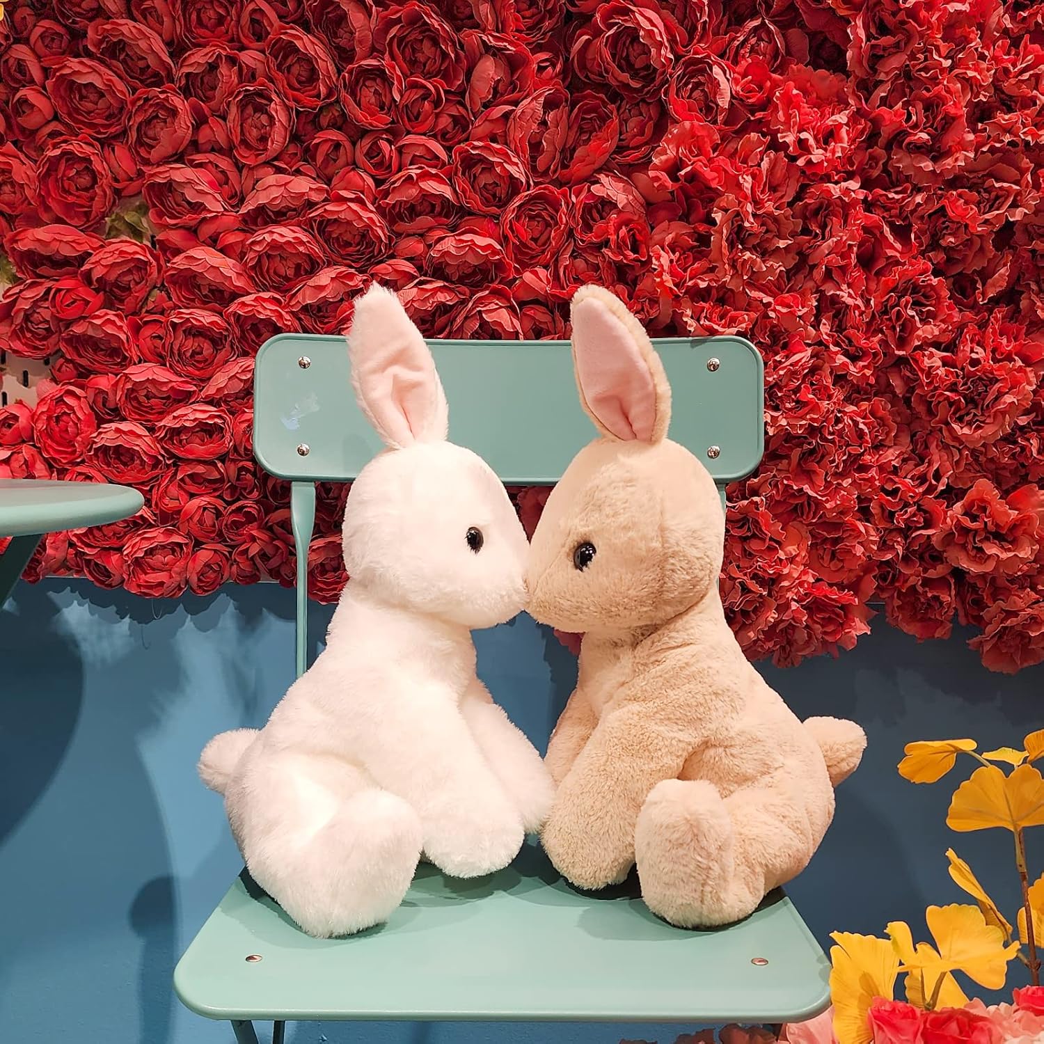 Rabbit Bunny Stuffed Animal Plush Toy with Pink Ears, Off White N27210
