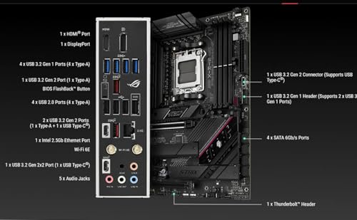 AMD Ryzen 7 7800X3D Desktop Processor with ASUS ROG Strix B650E-F Gaming WiFi Motherboard M47349