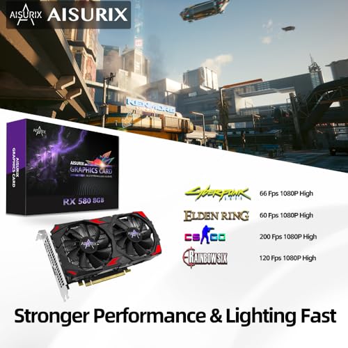 AISURIX RX 580 Graphics Card 8GB GDDR5 256 Bit PCI Express 3.0 U178408
