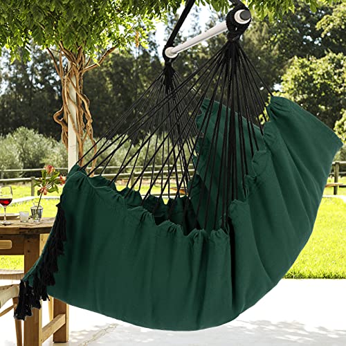 Y-STOP Hammock Chair Hanging Rope Swing with 2 Cushions, Beige I74503