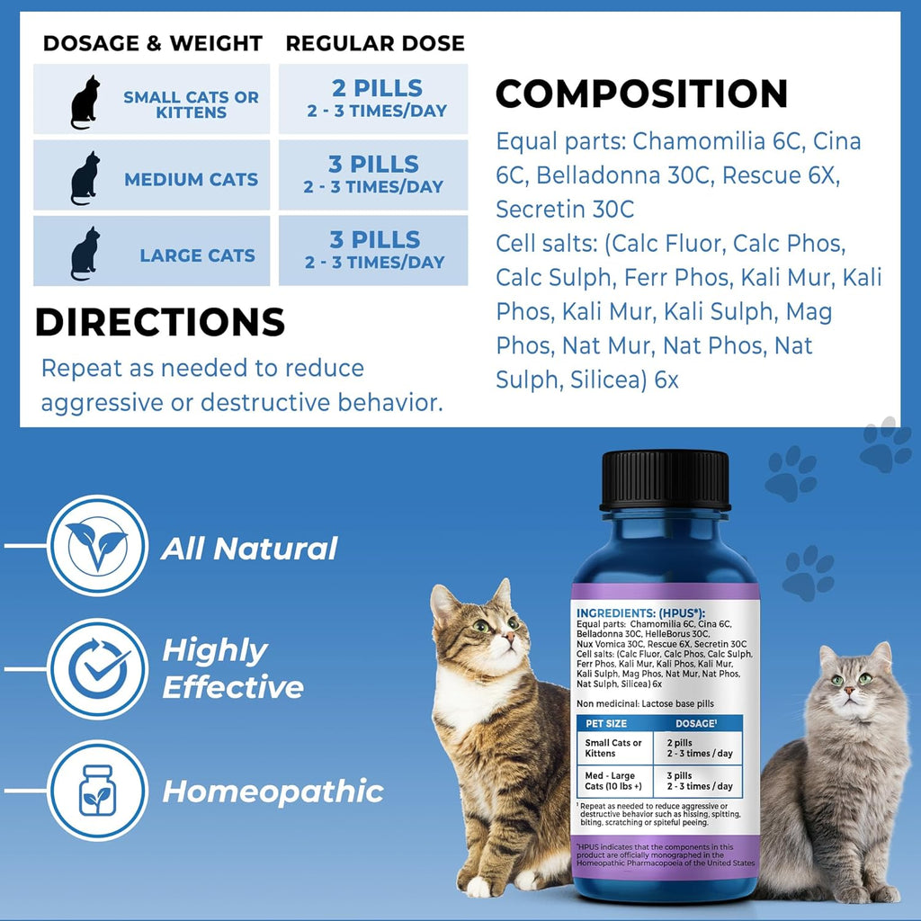 BestLife4Pets Peaceful Paws Cat Calming Pills for Anxiety & Stress I529