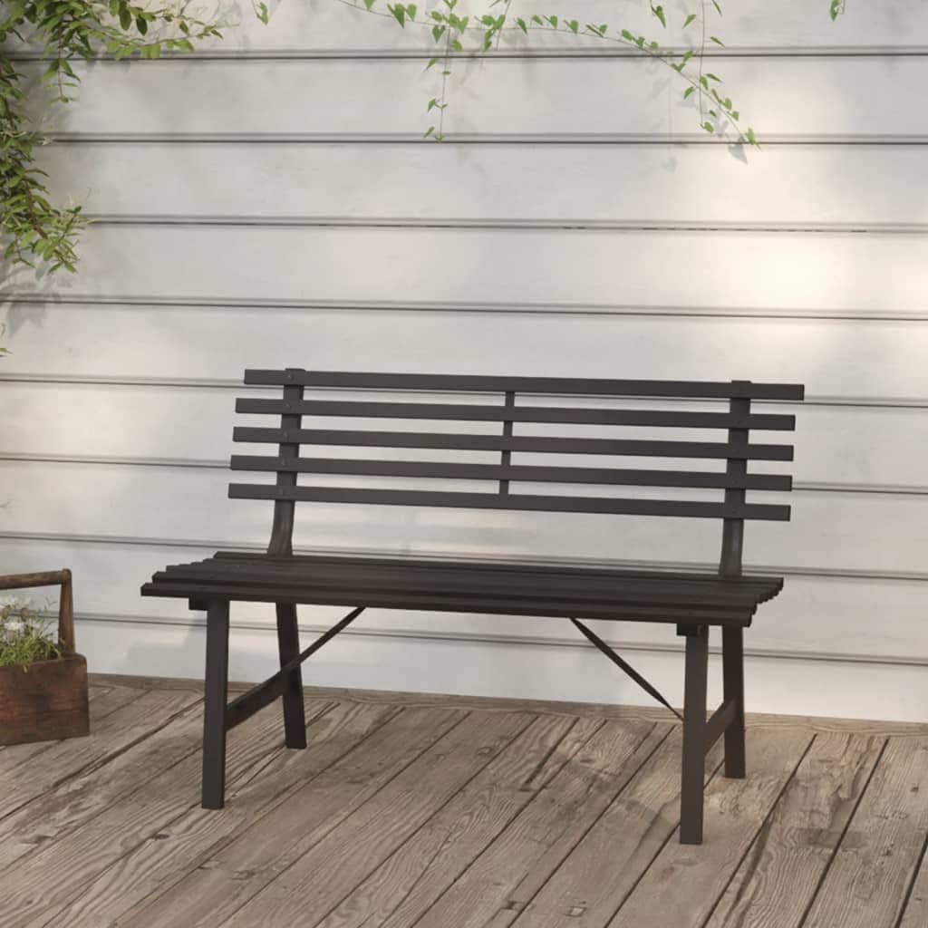 Garden Bench | Outdoor 2-Seater Patio Bench | Metal Park Bench for 2 Person | Yard Seating Bench for Outside Deck Backyard and Balcony | Black Steel 43.3" x 23.2" x 30.1"
