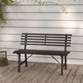 Garden Bench | Outdoor 2-Seater Patio Bench | Metal Park Bench for 2 Person | Yard Seating Bench for Outside Deck Backyard and Balcony | Black Steel 43.3" x 23.2" x 30.1"