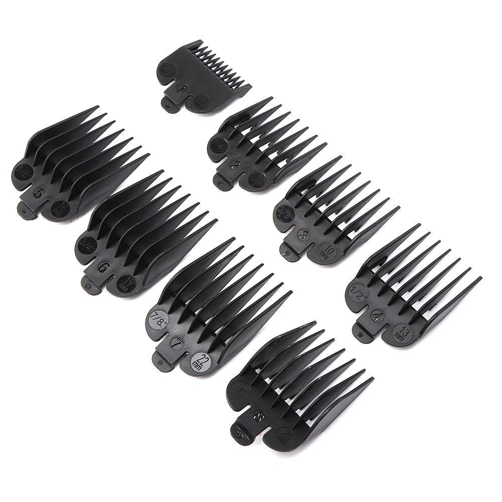8 Pcs Professional Hair Clipper Combs Guides, Wahl Replacement Guards Set #3171-400 – 1/8” to 1” Fits Most Size Wahl Clippers/Trimmers, Black 1