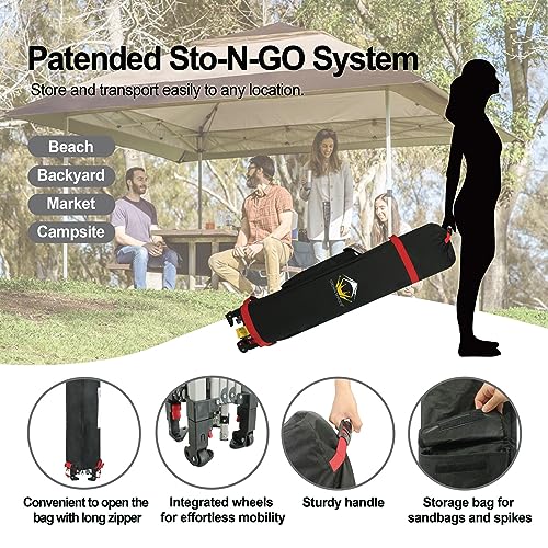 CROWN SHADES 13x13 Pop Up Gazebo with Wheeled STO-N-Go Cover Bag (Grey) N449398