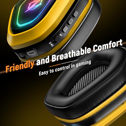 2.4GHz Wireless Gaming Headset for PC PS5 PS4 with Flip Microphone M29946