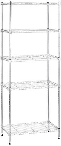 Amazon Basics 3-Shelf Adjustable Steel Wire Rack Storage Shelving, Chrome D243