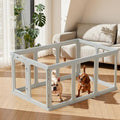 Clear Acrylic Dog Playpen 24" H Indoor Pet Fence for Puppy Small Dog Rabbit Cat R696