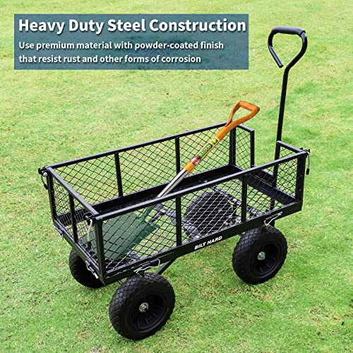 BILT HARD 880 lbs 10" Flat Free Steel Garden Cart with Rotating Handle K9279