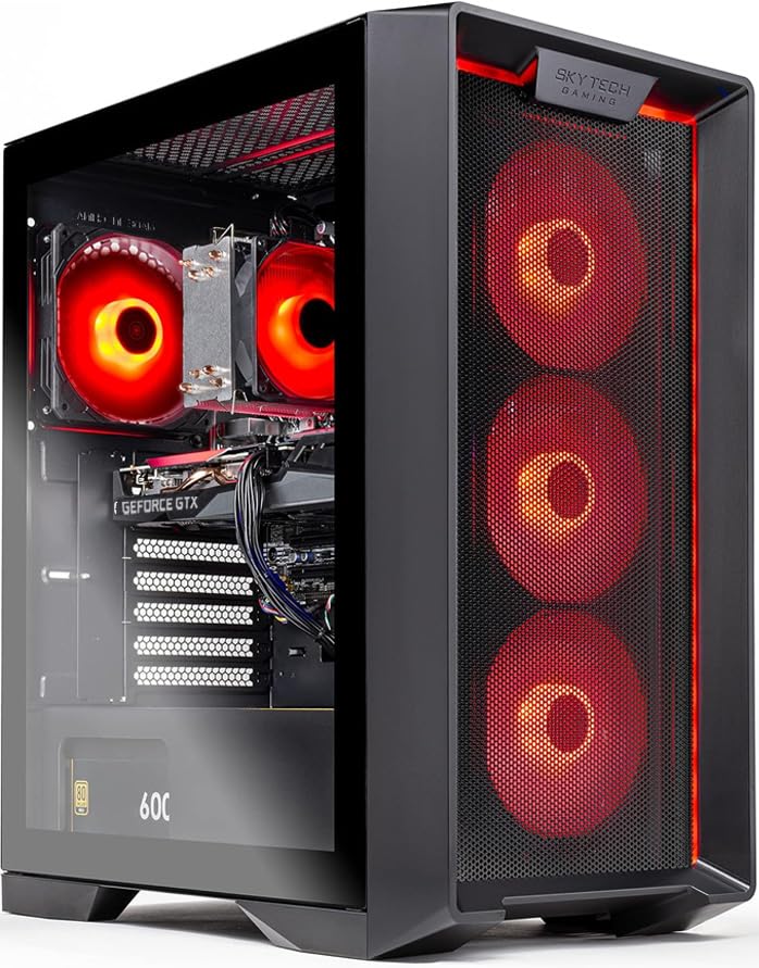 Skytech Gaming Nebula Gaming PC Desktop, AMD Ryzen 5 3600, GTX 1650, 16GB RAM, 500GB SSD, Black N7819