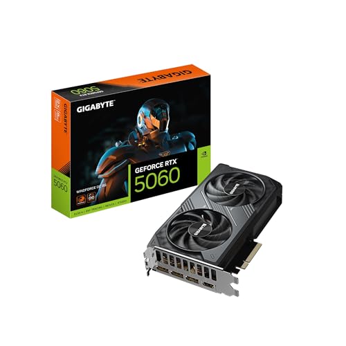 GIGABYTE GeForce RTX 5060 Gaming OC 8G Graphics Card, 8GB GDDR7, WINDFORCE Cooling M838