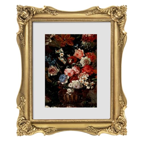 Black Vintage Picture Frame with Mat for 5x7 or 8x10 Photos E9622