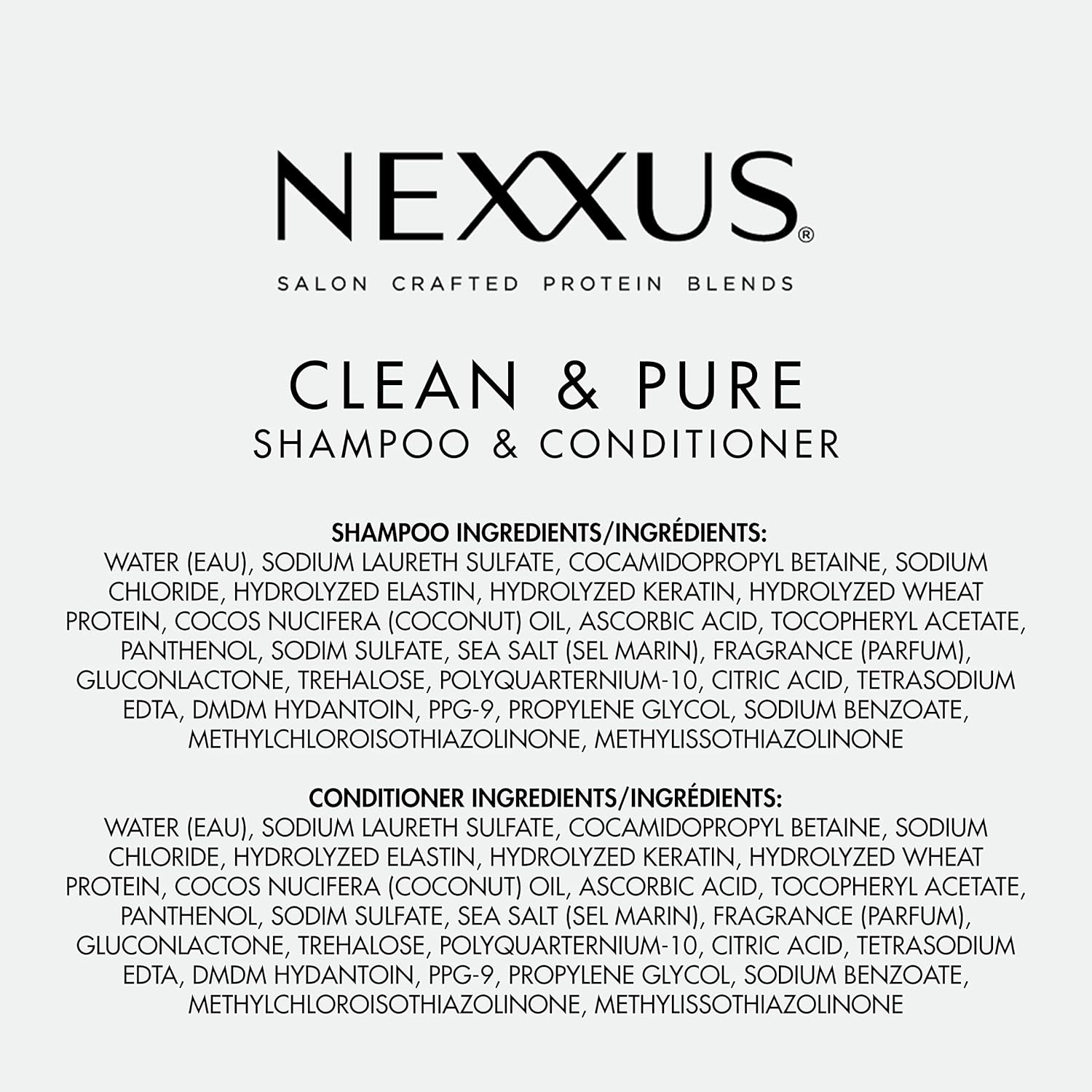 Nexxus Clean and Pure Clarifying Shampoo and Conditioner, 2-Pack, 33.8 oz G851