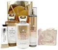Bath & Body Works Warm Vanilla Sugar Gift Bag Set - Fine Fragrance Mist, Daily Nourising Body Lotion, Shower Gel and Hand Cream with a Himalayan Salts Springs Sample Soap